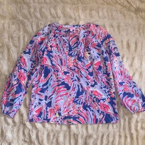 Lilly Pulitzer Vibrant Pink and Blue Blouse